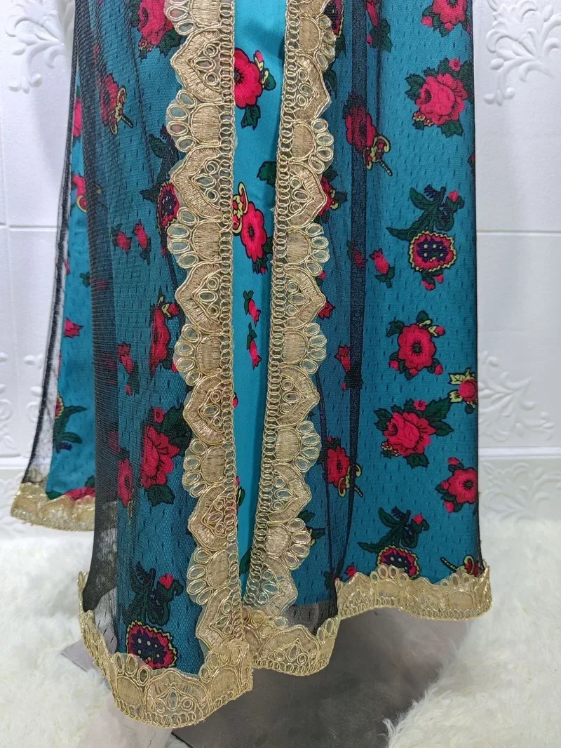 2025 Ramadan Eid Arab Dubai Islamic Clothing Muslim Wedding Dress Fashion Women Patchwork Embroidery Indian Kaftan Maxi Dress - Image 6