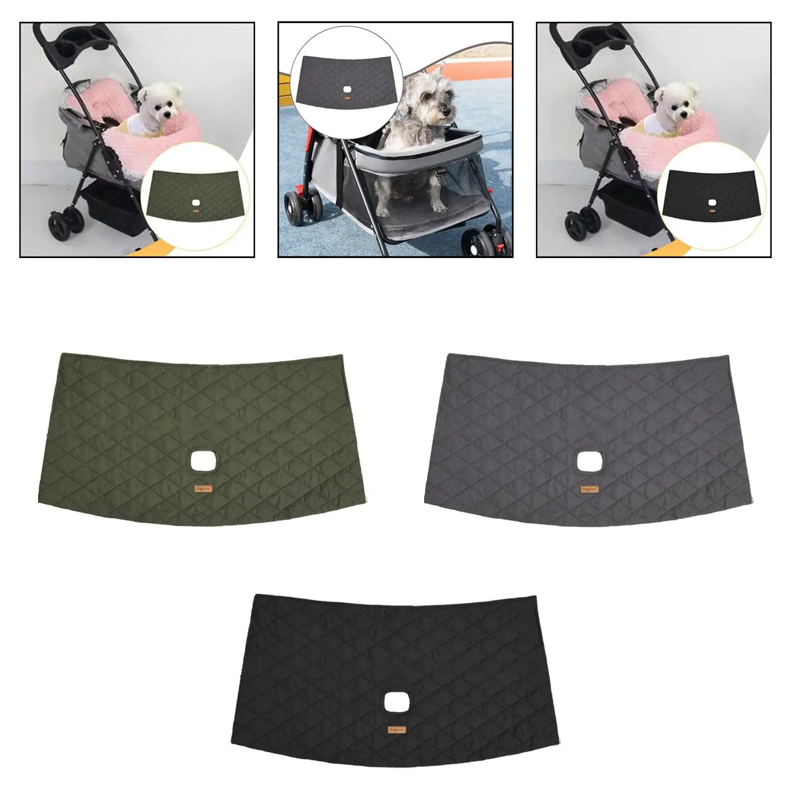 Pet Strollers Edge Cover Water Resistant Nylon Cotton Front Guard Cushion Comfortable Practical for Dog Stroller Walking