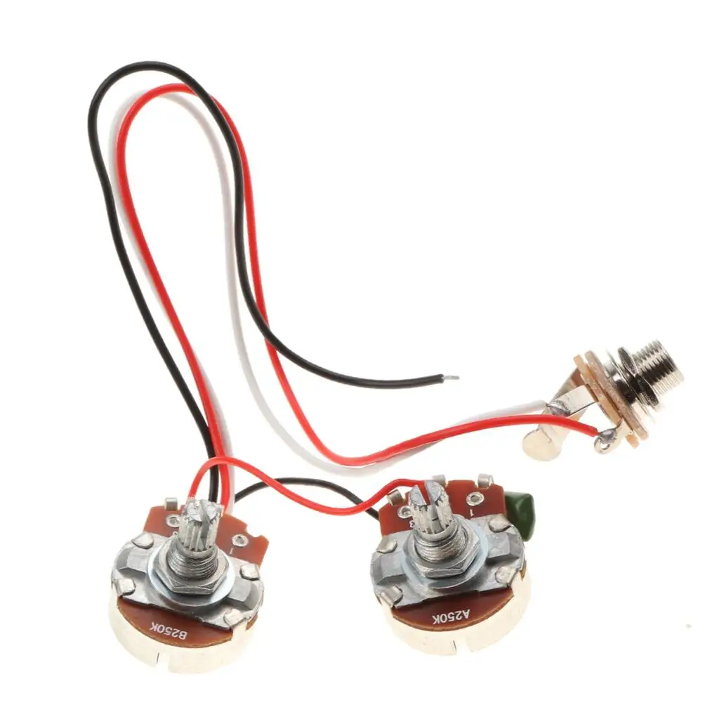 Tooyful Bass Wiring Harness Prewired 3 Way Toggle Switch 250k 1T 1V Pots for Electric Bass image 3