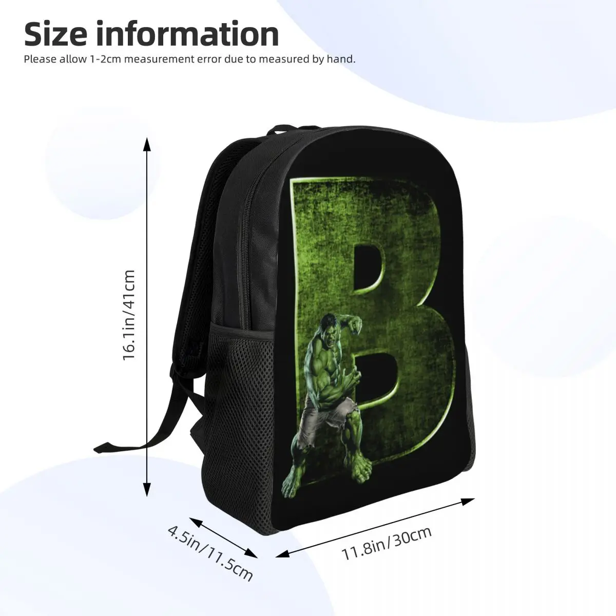 Zaino per Laptop supereroe personalizzato donna uomo Bookbag di base per borsa Hulk verde per studenti della scuola universitaria