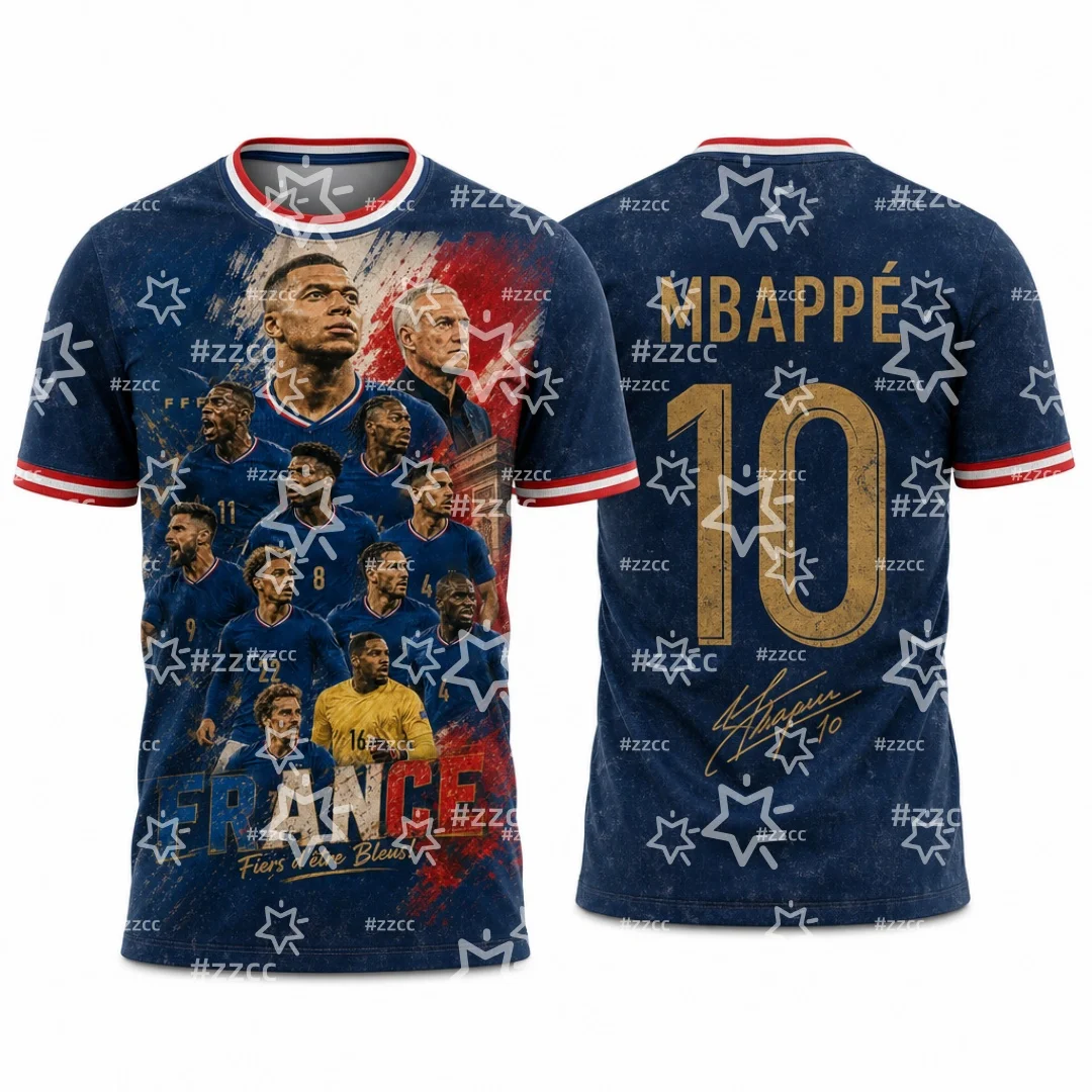 2026 Mbappé France Team Football Jersey Match & Training Kit Summer Sports Men's T-Shirt Children's Clothing Tee Y2k Woman ﻿