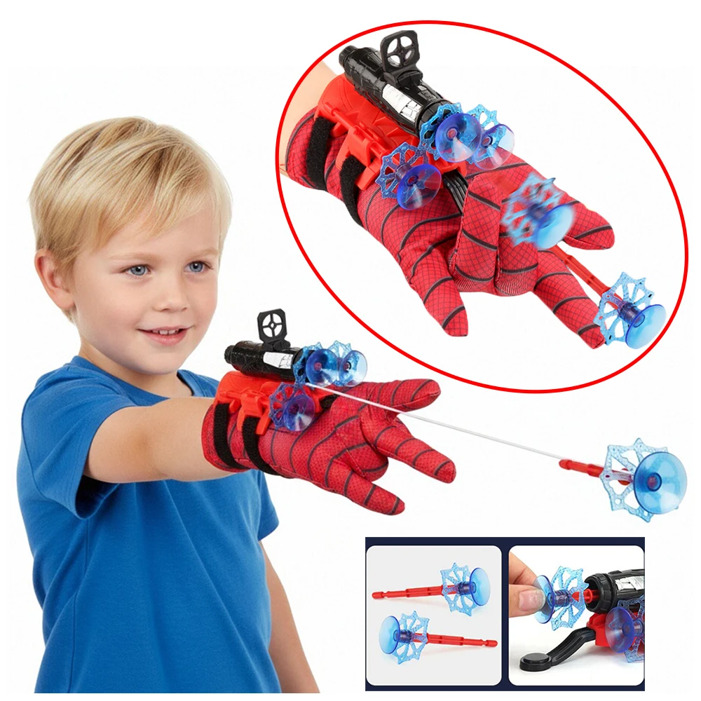 Halloween Avengers Spider-Man Web-Shooter-Handschuhe, Superheld-Projektilwerfer, springende Handschuhe, Geburtstagsgeschenke, Karneval, Spiel-Requisite
