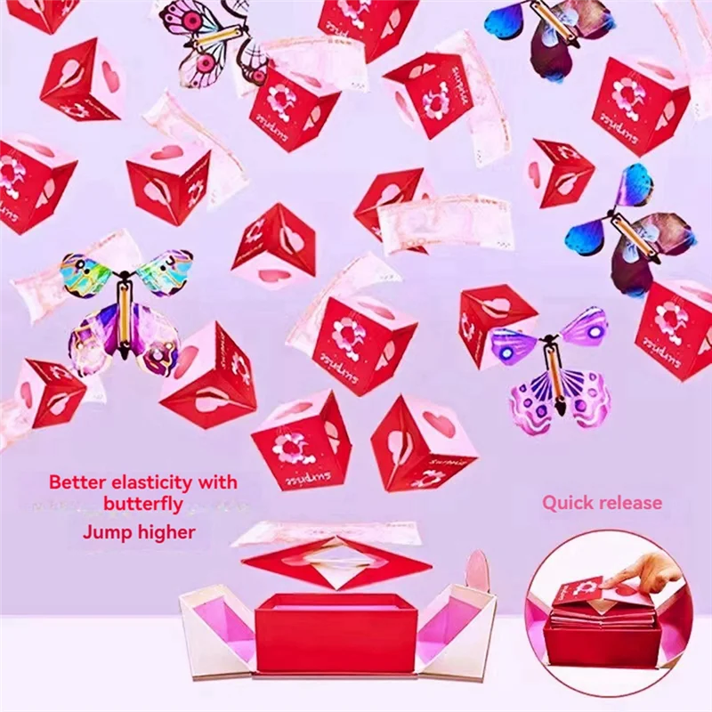 

EDT-Fashion Surprise Gift Box Set Personalized Gift Bag Birthday Gift Valentine's Day Gift Bouncing Red Envelope