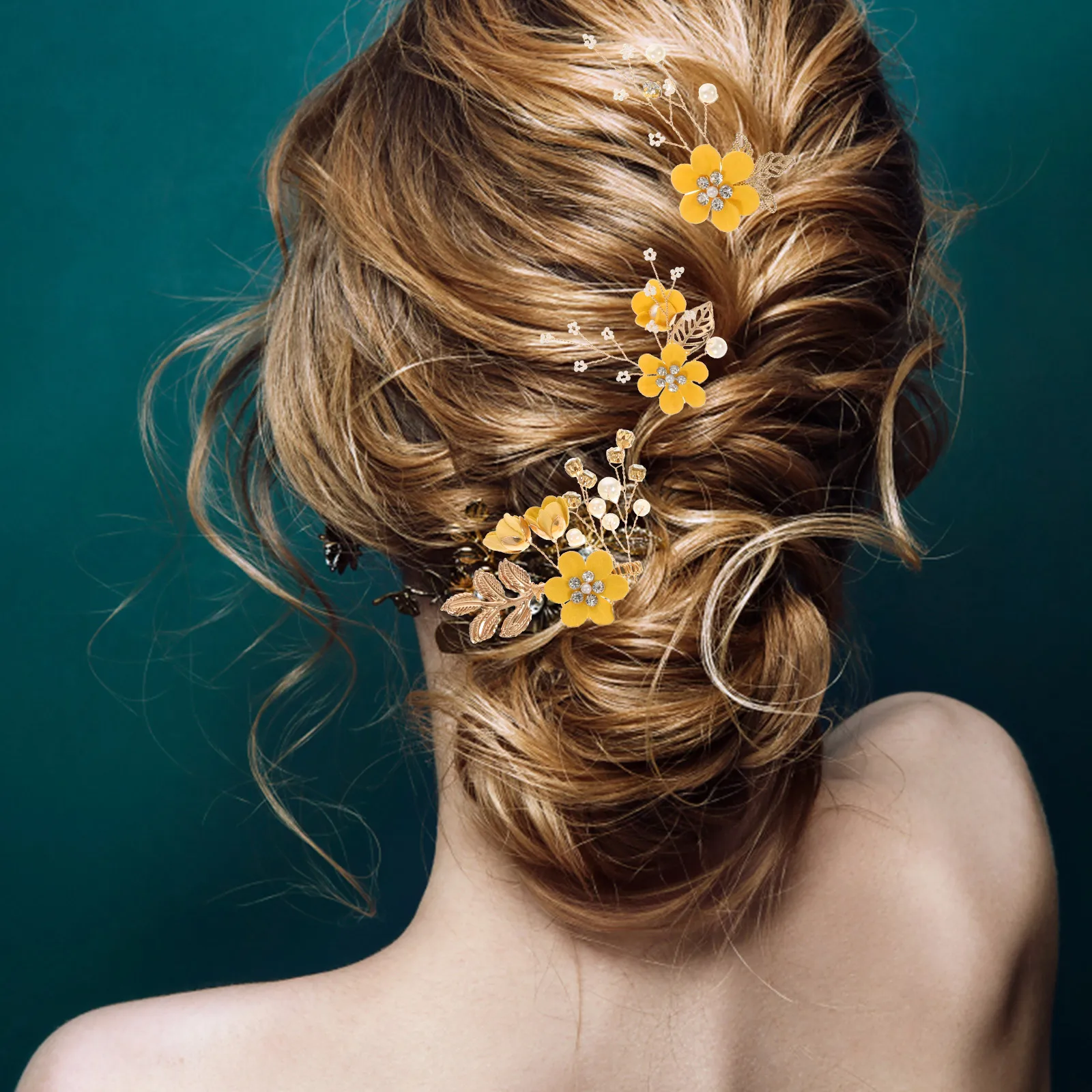 

1 Set Sparkling Flower Hair Pin Flower Comb Bridal Headpiece Wedding Hair Accessories