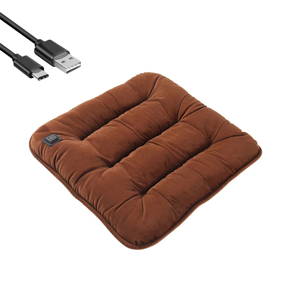 Graphene Heated Seat Pad USB Power Electric Heated Seat Cushion 3 Levels Winter Warm Seat Pad for Park Stadium Car Travel