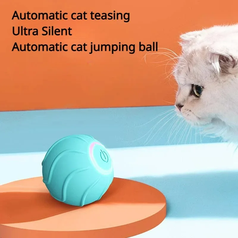 Inteligentne zabawki dla kotów Rolling Ball Pet Cat Owner Interaktywne zabawki Automatyczna odbijająca się piłka USB Self Hi Teasing Kittens Jumping