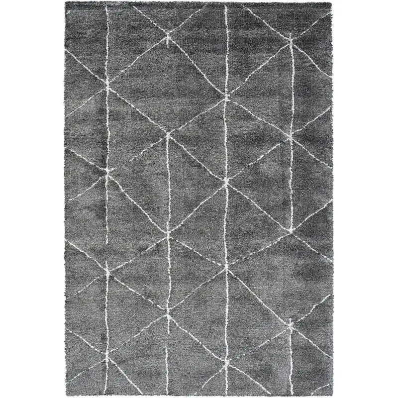 

Recycled Polyester Area Rug in Black and Ivory, Nube Design, Stylish Durable Home Decor, Eco-Friendly Floor Covering