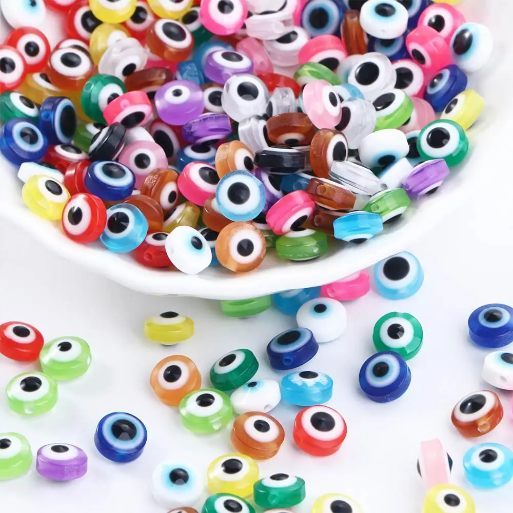 Bracelet Making Kit Student for Necklace Earrings Oval Shape Spacer Beads DIY Crafts Demon Eye Beads Jewelry Making Accessories