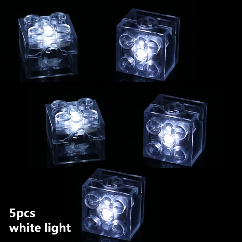 5pcs 2x2 dot LED Light Up Colorful Accessories Brick Education Light-Emitting Compatible All Brands Building Blocks Kid