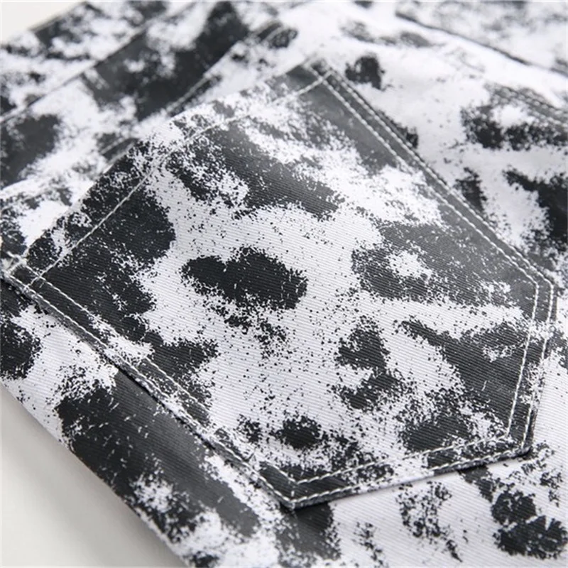 EH·MD® 3D Digital Camouflage Jeans Men's Cotton Soft Small Straight High Street Personalized Slim Fit Pants Motorcycle 2023 New