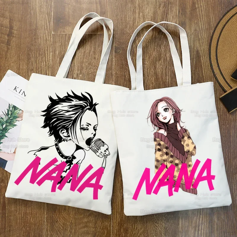 Black Stones NANA Osaki Anime Design Shoulder Canvas Bags Large Capacity College Harajuku Handbag Women Bag Shopping Bag