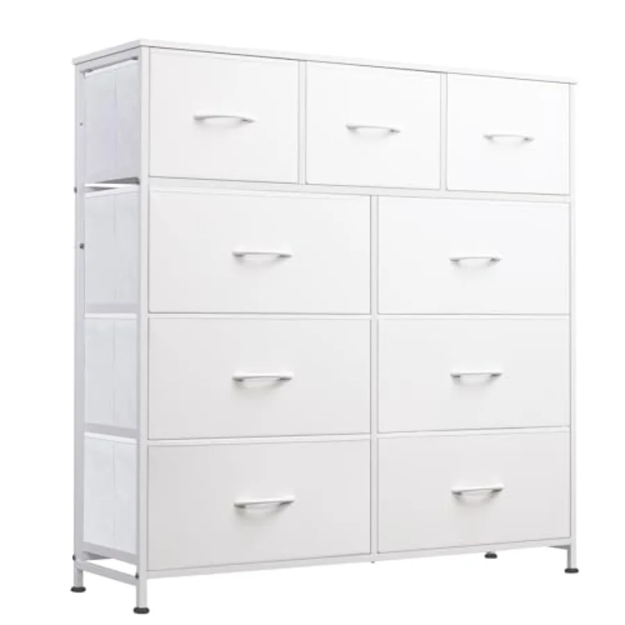 

9-Drawer Dresser Fabric Storage Tower for Bedroom Hallway Closet Tall Chest Organizer Unit for Bedroom with Fabric Bins Steel F