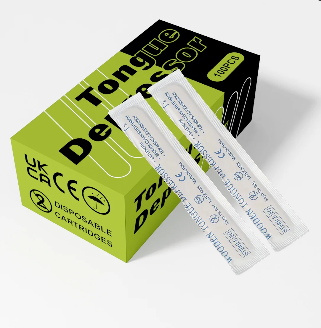 

100 шт., деревянный депрессор для татуировки, одноразовый инструмент для размазывания, бумажная упаковка для татуировок, косметологии, принадлежности для татуировок, аксессуары