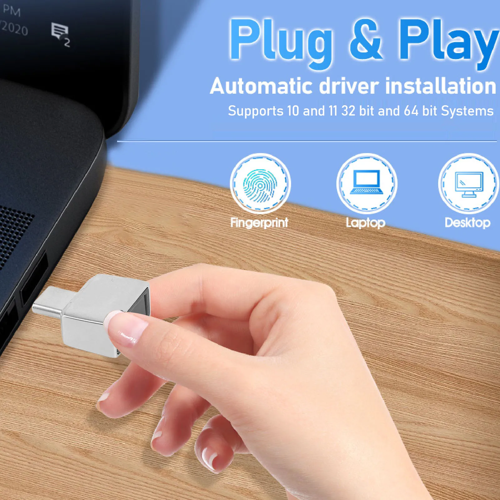 

Biometric Fingerprint Reader 10 Fingerprints Capacity File Encryption Decryption Fast Access Fingerprint Scanner USB C for PC
