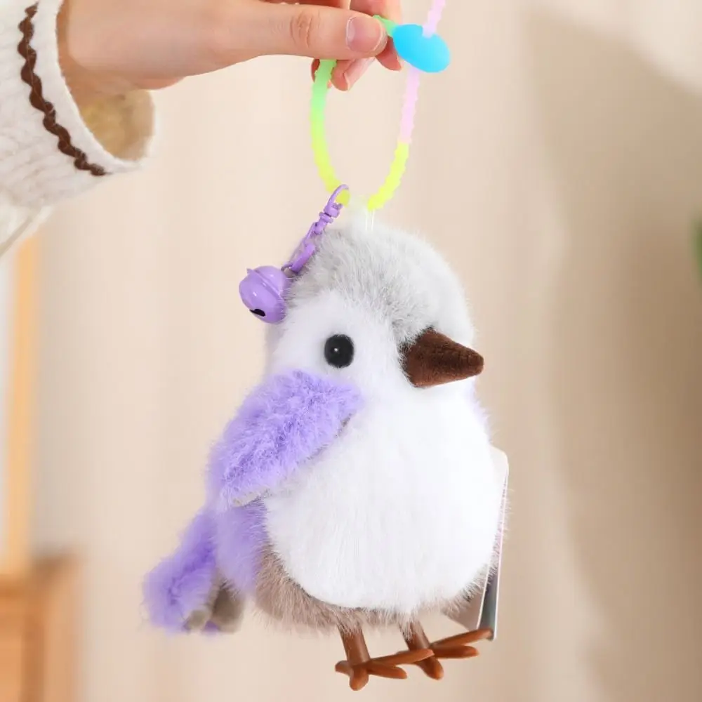 Blue Tit Birds Plush Pendant Imitation Fluffy Birdie Doll Keyrings Collection Plushies Parrot Plush Doll Christmas Gift