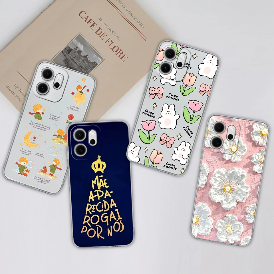Case For OPPO Reno14 F Cartoon Dog Cat Creative Drop-Resistant Camera Protection Clear Bumper For OPPO Reno14F reno 14 f Funda