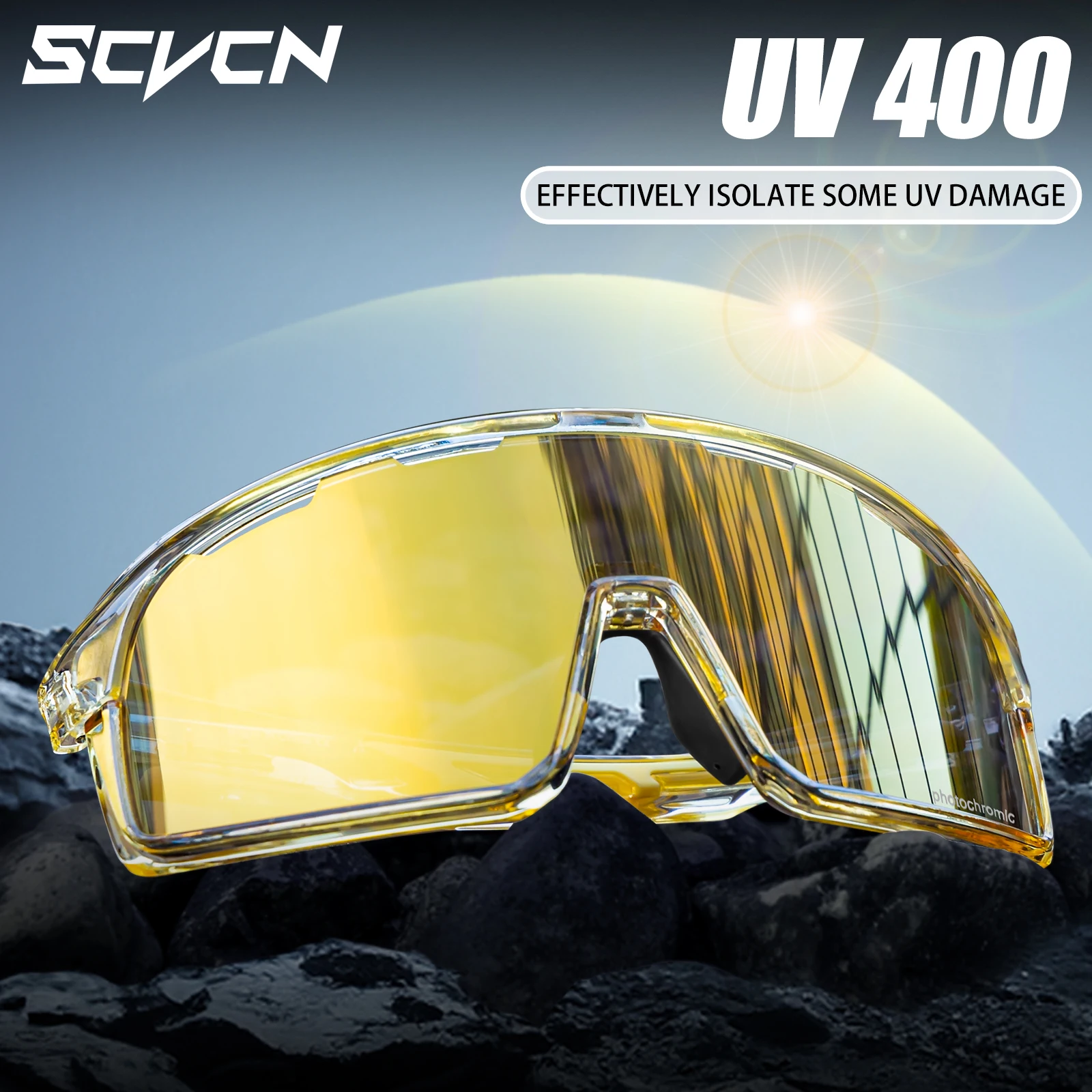 SCVCN اللونية الرياضة الدراجات نظارات الرجال النساء القيادة المشي لمسافات طويلة نظارات ركوب الخيل في الهواء الطلق نظارات حماية الجبلية UV400