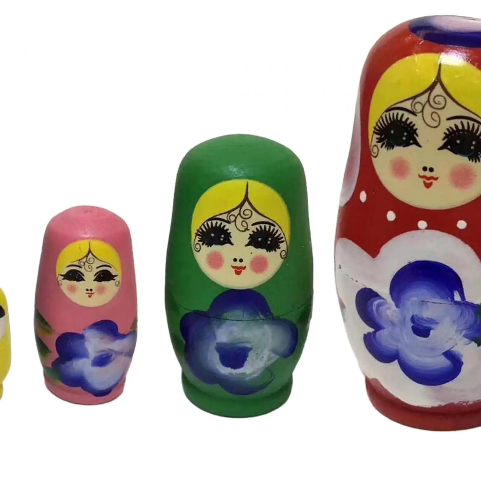 Wooden Matryoshka Nesting Dolls Printed Cartoon Stackable Doll Set for Girls Festivals Figurines Children Play House