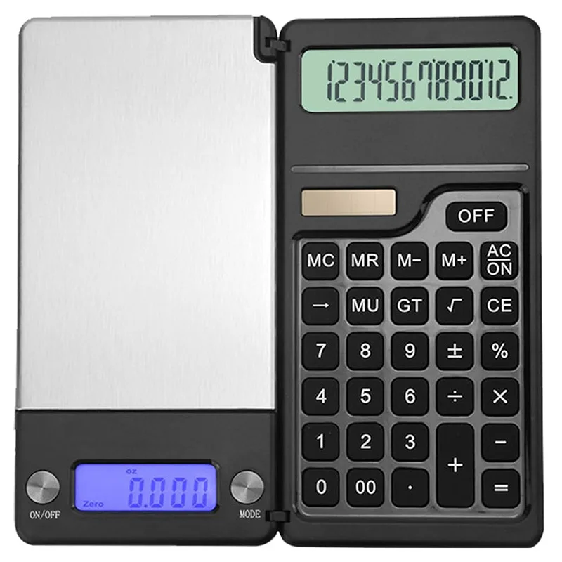 High Accuracy Portable Solar Energy Calculator with Mini Electronic Scale for Home Kitchen Office School