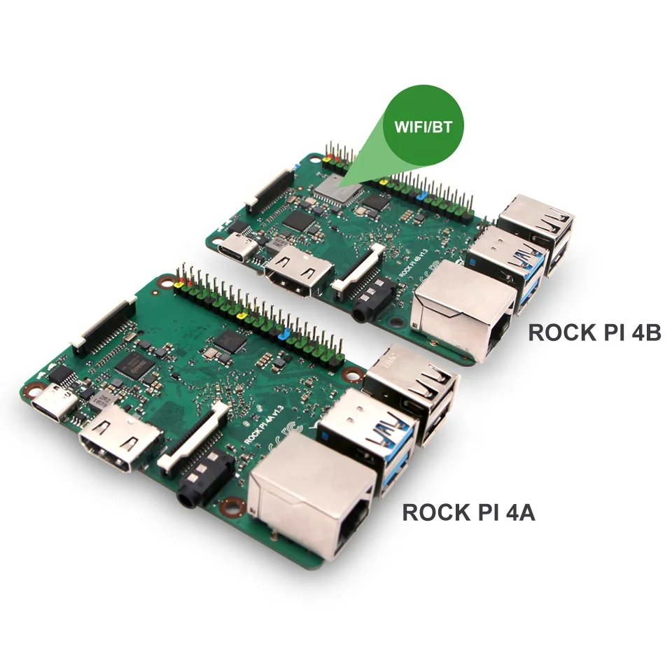 Rock PI 4B V1.4 Rockchip RK3399 Cortex Six Core SBC/Single Board Computer Compatible With Official Raspberry Pi Display