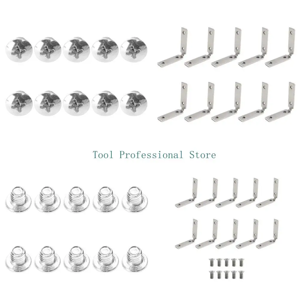 57QF 10pcs Cabinet RightAngle Corner Mounting Plates Cabinet Corner Brackets Effortless Installation for Professional Finish