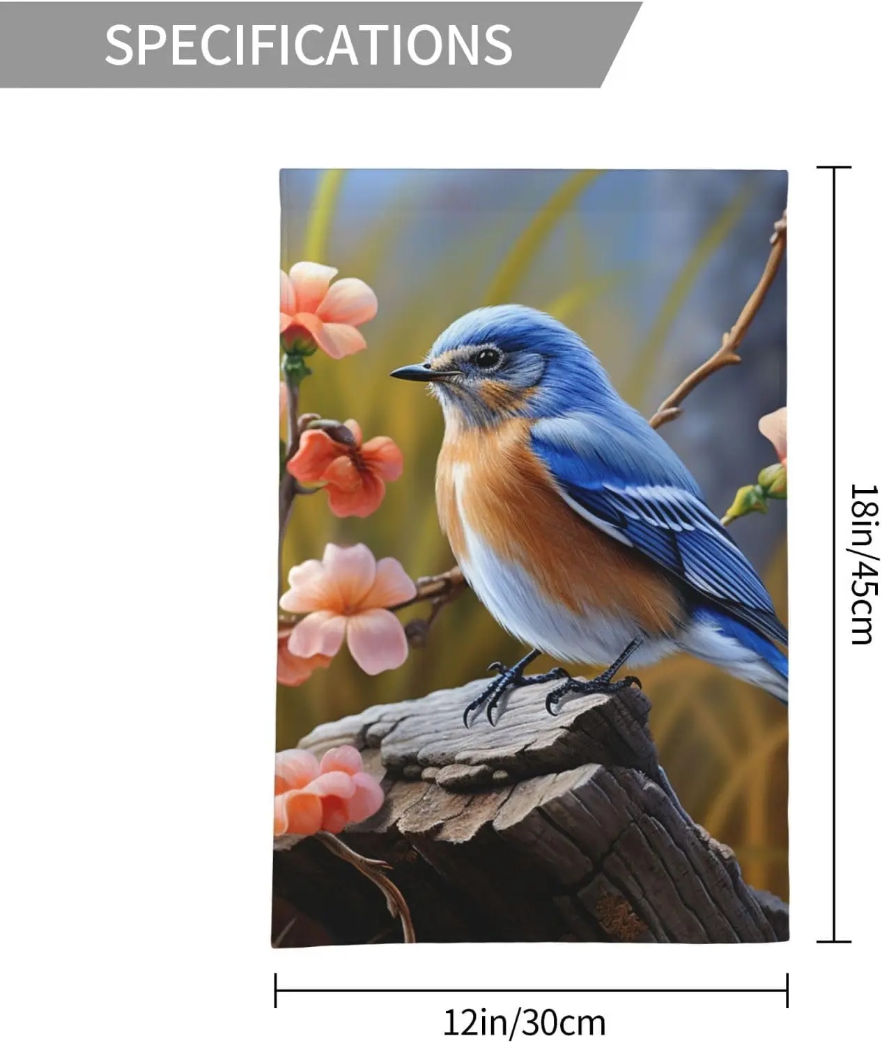 Garden Flags 12Ã—18 inch Double Sided Winter Garden Flag Eastern Bluebird Outside Decorative Flag Eastern Bluebird Garden Yard F