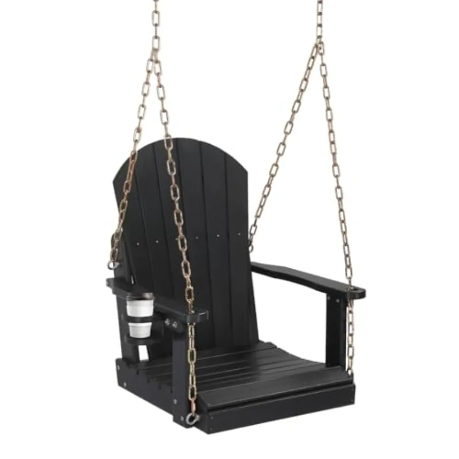 

Усиленные садовые качели из HDPE на 400 кг (880 фунтов) для 1 человека, с вращающимся подстаканником, регулируемыми цепями и фигурным дизайном