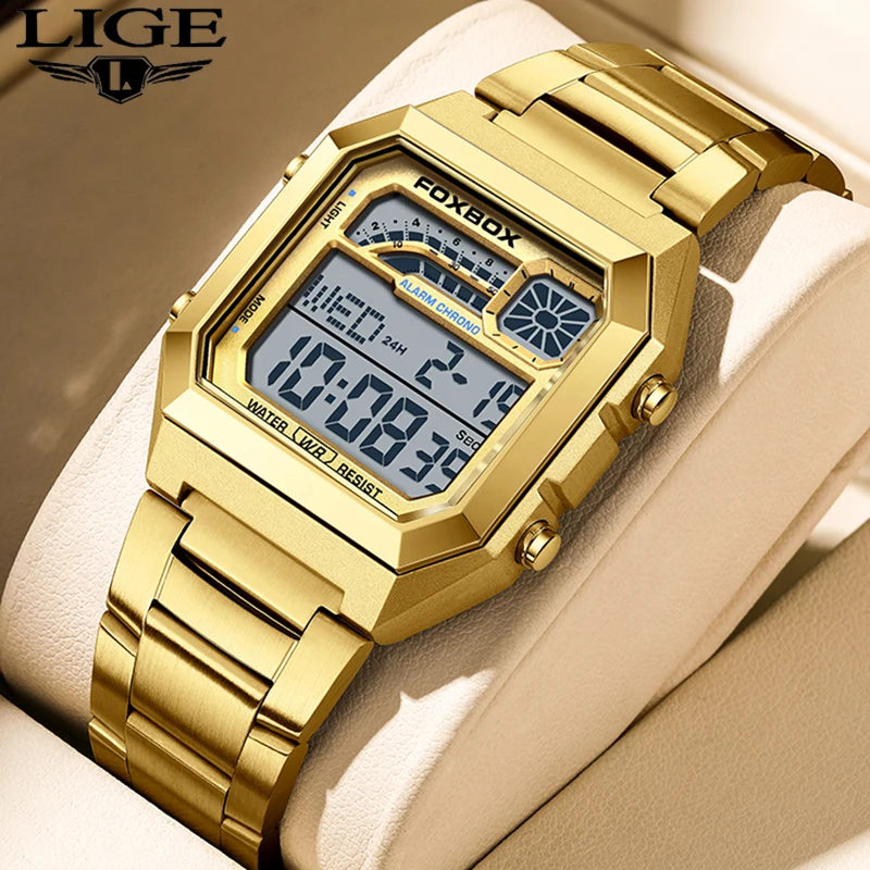 

FOXBOX 2025 Мужские часы Роскошные светодиодные светящиеся наручные часы с датой Водонепроницаемые часы Повседневные кварцевые наручные часы для мужчин reloj
