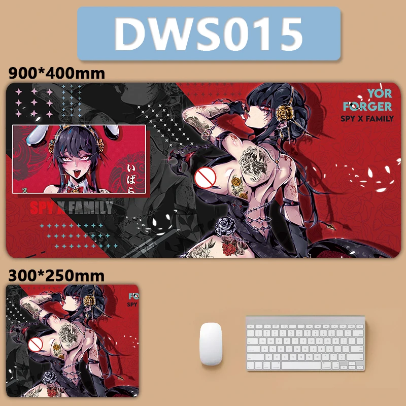 Anime japonês Non-Slip Grande Mouse Pad, Sexy Hot Girl Gaming Gamer, Slicone, Computador, Laptop, Teclado Do Escritório, Esteira De Mesa, Mousepad, XXL