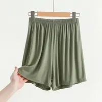 Modal Wide Leg shorts Solid Color Summer Women's short pants over the knee Plus size Loose Sleeping shorts 4