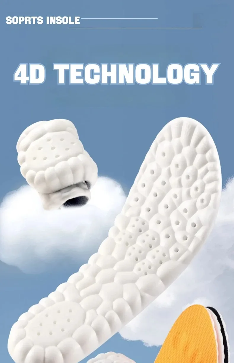 1 Paar/3 Paar/5 Paar/8 Paar 4D Cloud Einlegesohlen für Herren und Damen, Stoßdämpfende Einlagen, Weiche Memory-Schaum-Einlegesohlen für Schuhe, Stiefel, Sneaker – Detail 1