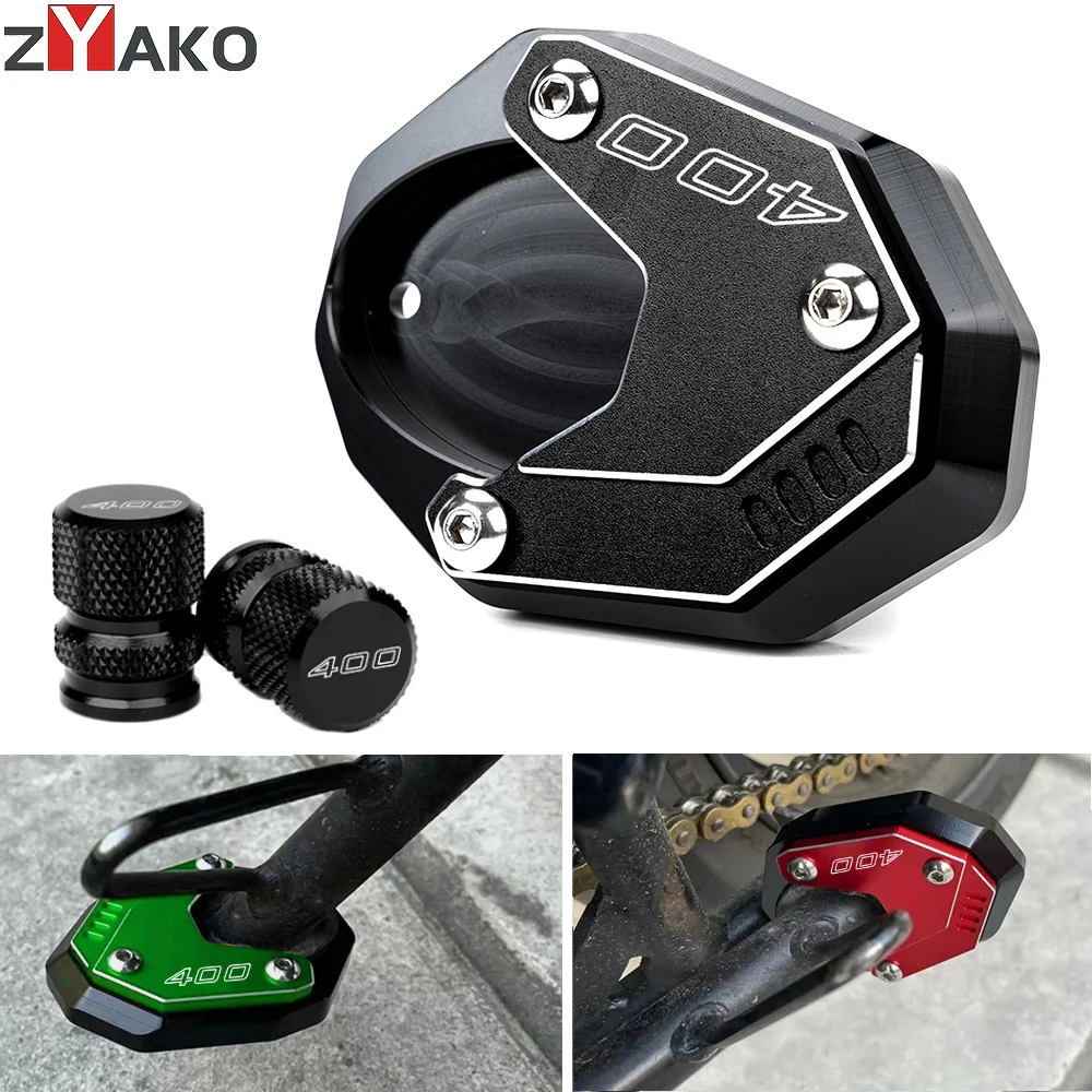 لكاواساكي نينجا 400 Ninja400 Z400 Z 400 2018-2023 2024 2025 CNC دراجة نارية مسنده الوسادة الجانب حامل تمديد الإطارات صمام قبعات #1