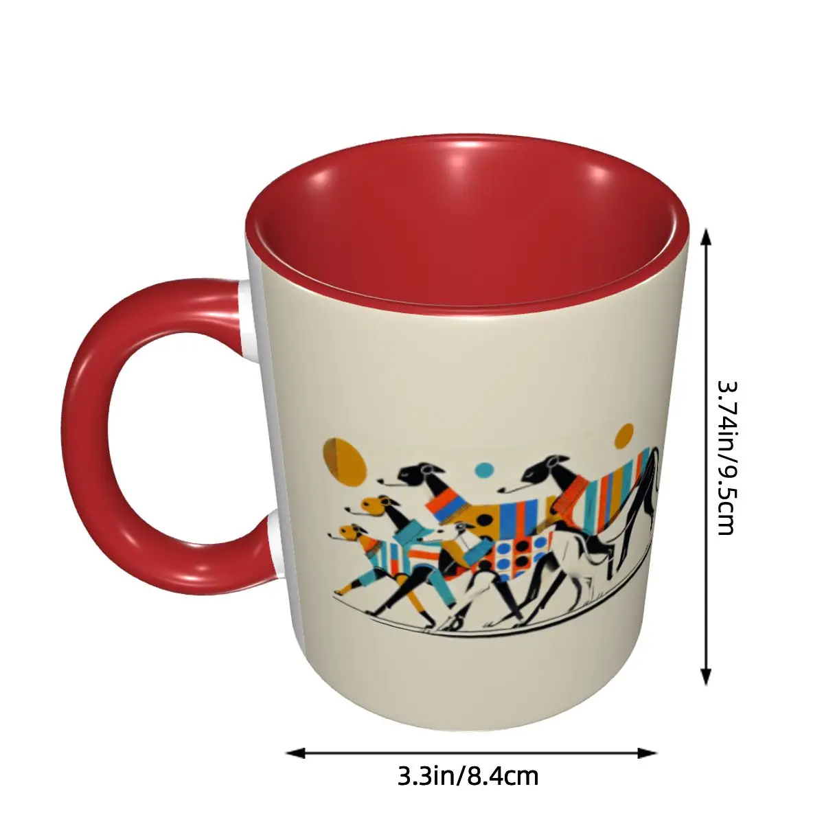 Sighthound Greyhound Whippet Lurcher Mug Funny Ceramic Coffee Cups Tea Mugs Milk Cup Drinkware Gift for Friends DIY Custom