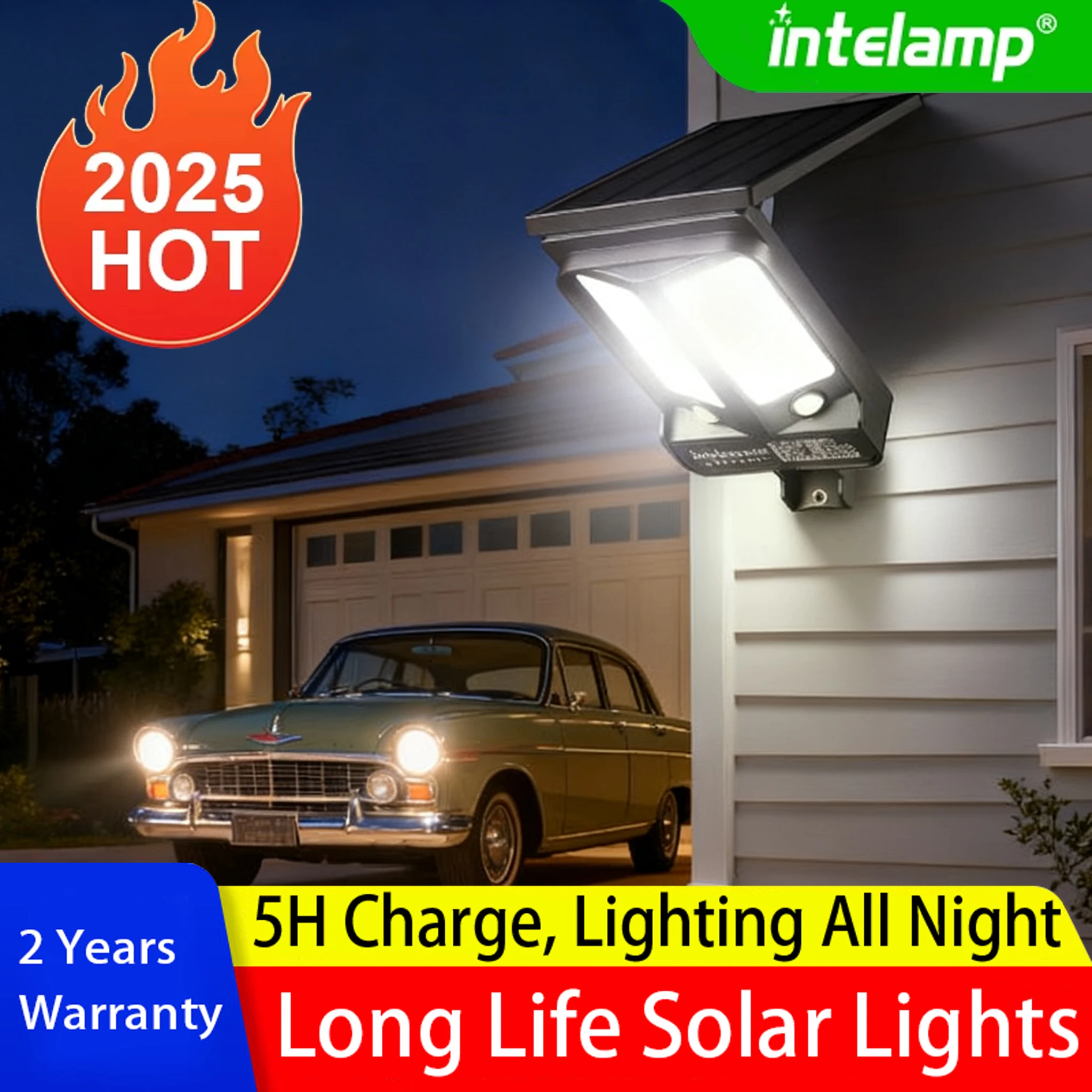 

2026 Новый солнечный светодиодный светильник, супер яркий 99 светодиодов, солнечная лампа для сада, водонепроницаемый прожектор с питанием от солнечного света и датчиком движения