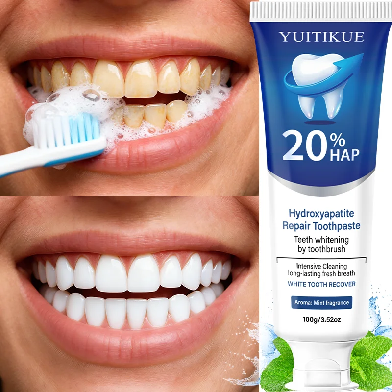 20% Hydroxyapatite Toothpaste for Deep Cleaning And Whitening Freshens Breath Gum Health Dental Plaque Removal