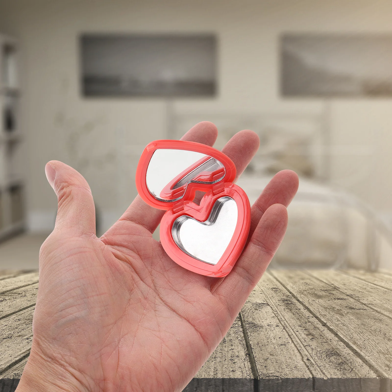 8 pezzi ricaricabili a forma di cuore scatola per ombretto contenitore per rossetto custodia da viaggio portatile specchio per trucco organizer fard