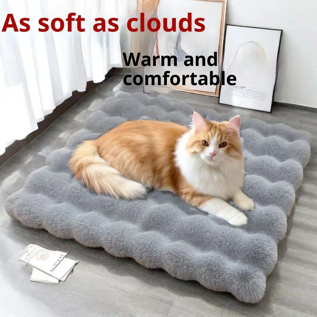 

Pet Dog And Cat Warmth Plush Thickened Autumn Winter Dog Bed Mat Universal Small Puppy Nest Cozy Soft Floor Mat for Pets