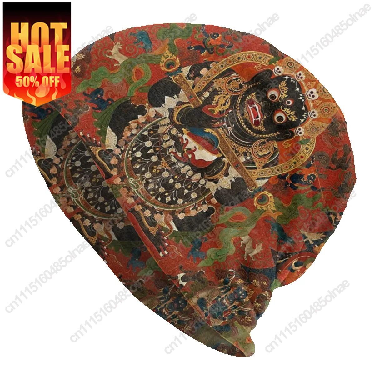 Vajrabhairava Tantric Buddhist Deity Skullies Beanies Caps Winter Warm Knitted Hat Adult Buddha Buddhism God Bonnet Hats