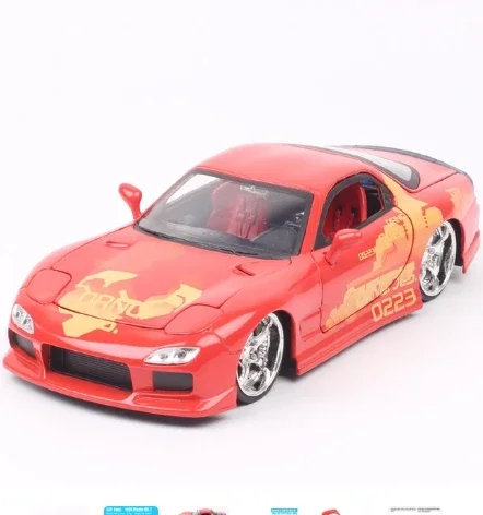 Jada 1:24 Mazda RX-7 High Simulation Diecast Car Metal Alloy Model Car Children\'s toys collection gifts J206