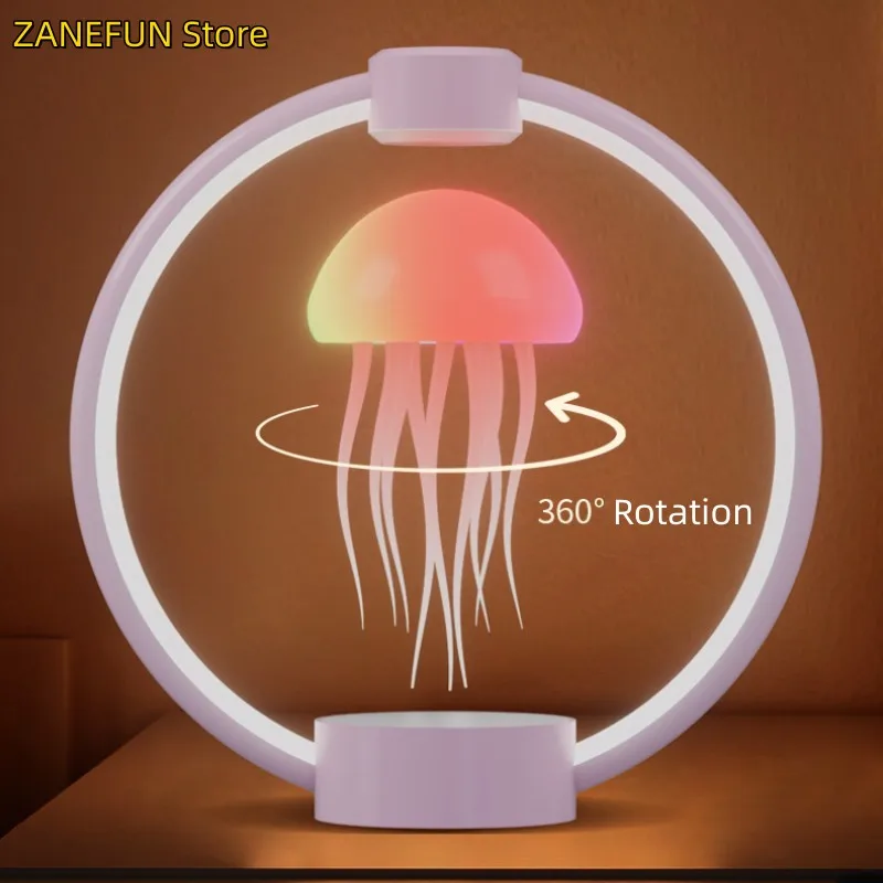 

New Magnetic Levitating RGB Cartoon Jellyfish USB C Charging Unique Creative Gifts for Bedroom Home Decoration