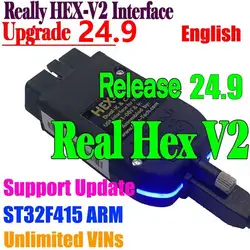 Wild de diagnostic USB Real Hex V2, VAG COM 2024, VAG HEX V2, VAG Com, codage anglais, mise à jour de la fonction, VCDS non limite, TOadvocate, 24.9