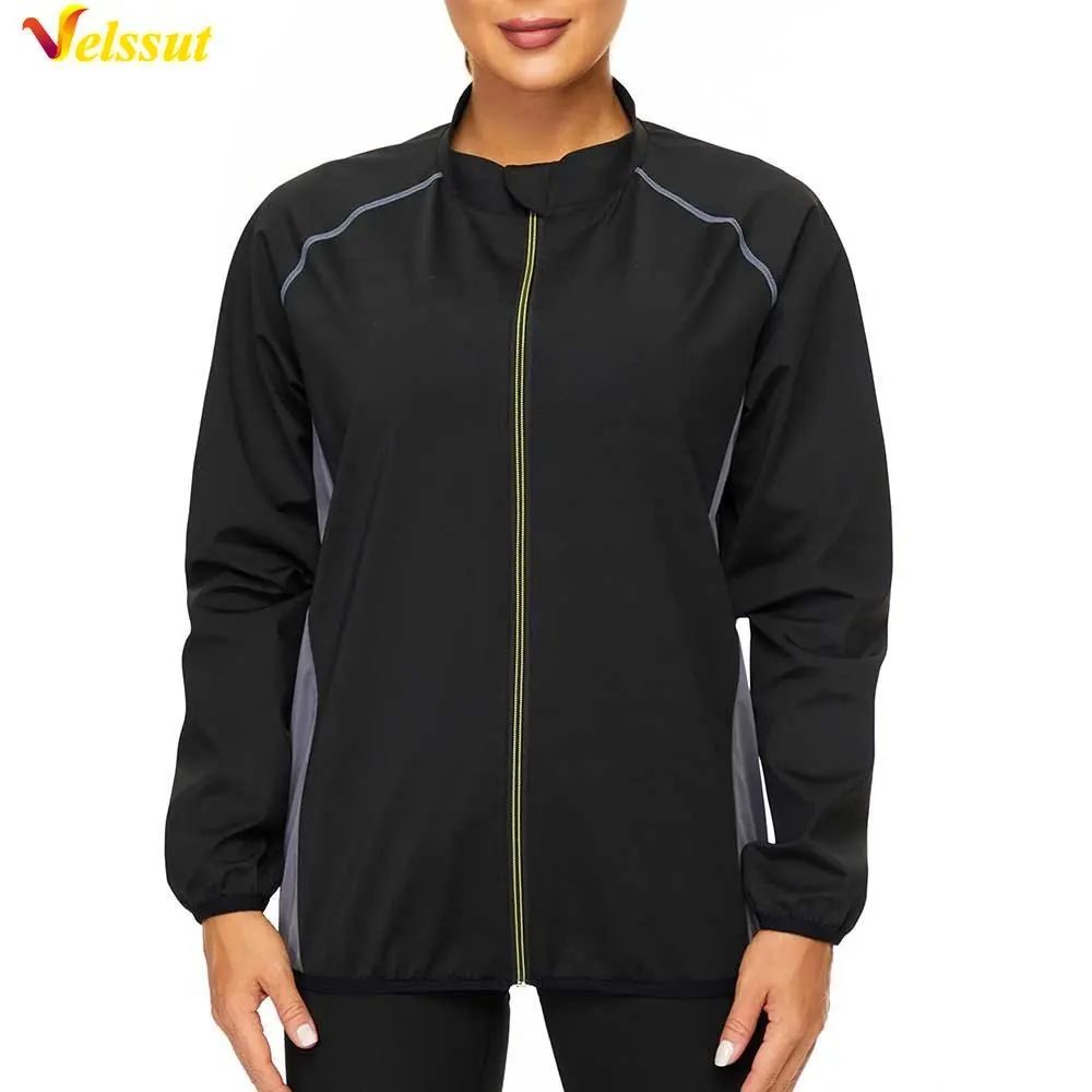 

Velssut Sauna Jacket for Women Hot Sweat Top Weight Loss Shirt Fitness Womens Clothing Gym Sportwear Fat Burner Sport Zipper