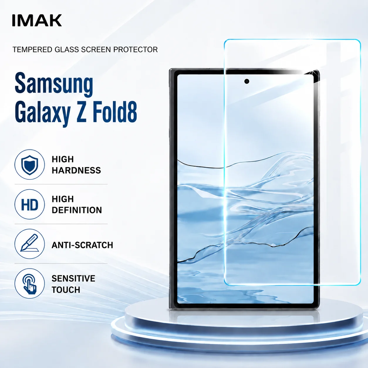 Tempered Glass For Samsung Galaxy Z Fold 8 Fold8 Protector Film Anti Scratch 9H Hardness FM0001