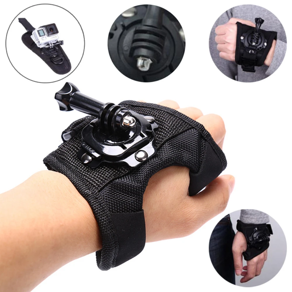 360 Degrees Wrist Band Arm Strap Belt Tripod Mount for GoPro Hero Xiaomi Yi OSMO MAX SJCAM SJ5000 Camera Adapter for Go Pro