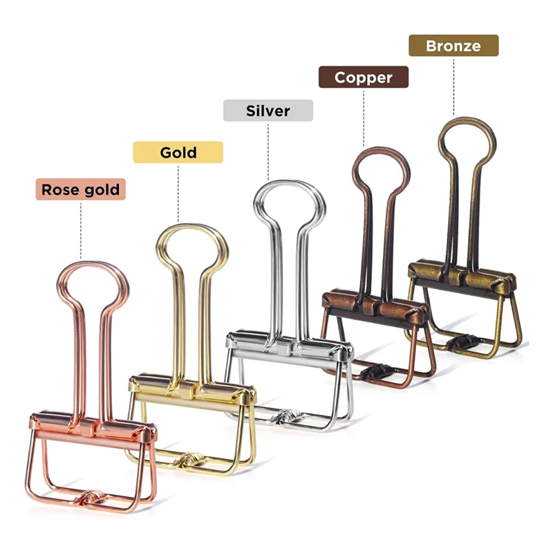 실용적인 30팩 금속 와이어 바인더 클립 - 서류, 공예, 봉제, 사무실 및 학교 용품용 중공 종이 클립