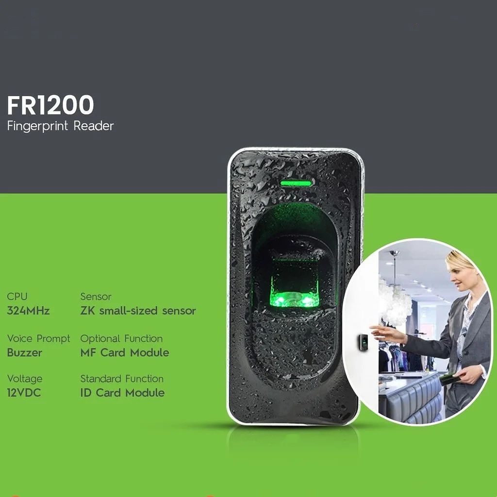 

ZKT Fingerprint Slave Reader FR1200 RS485 Compatible with Inbio Board Door Access Control System biometric fingerprint scanner