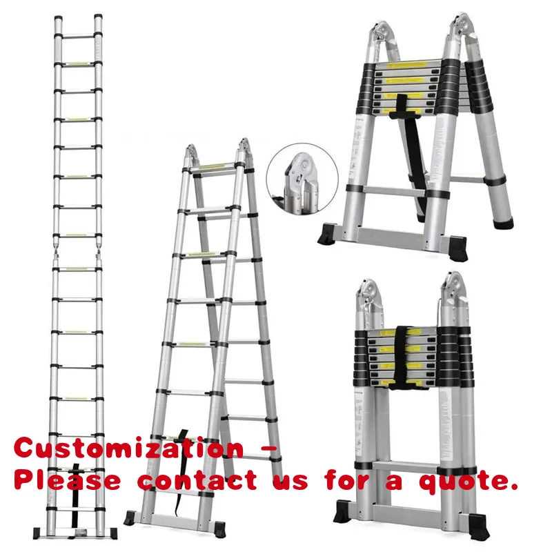 

Customize.3.2m 4.4m 5m 6m Foldable Easy Store Step Compact Folding Multipurpose Aluminum Telescopic Ladder Car Roof