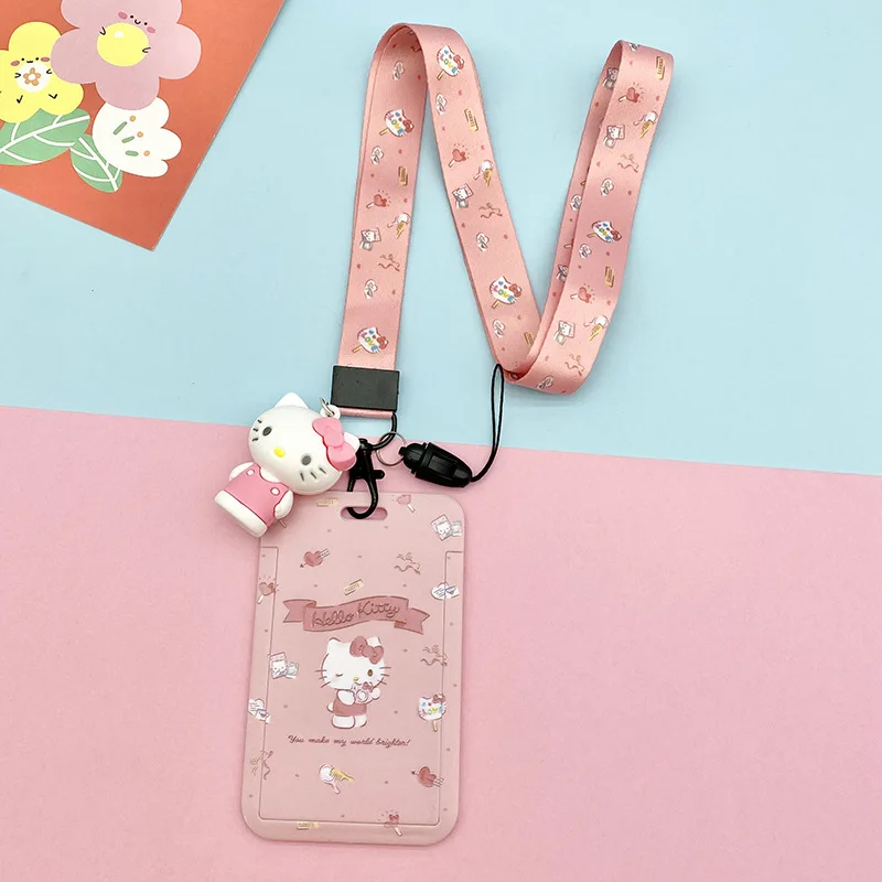 1 Set Schattige Anime Kaart Hoesjes Kaart Lanyard Sleutel Lanyard Cosplay Badge Id Kaarten Houders Nek Riemen Sleutelhangers