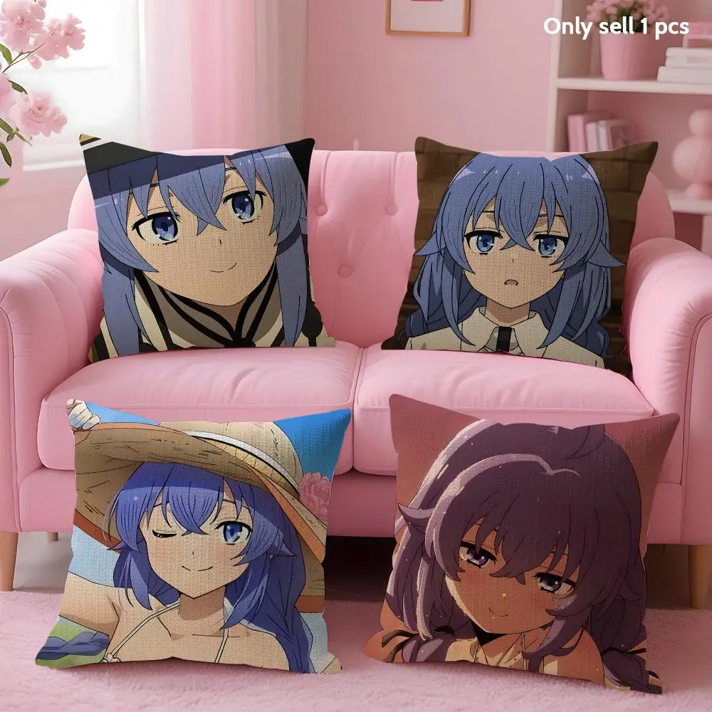 Anime M-Mushoku Tensei Cushion Cover Natural Linen Organic Fabric Double-Sided Printing Sofa Home Decor Gift Pillow Case
