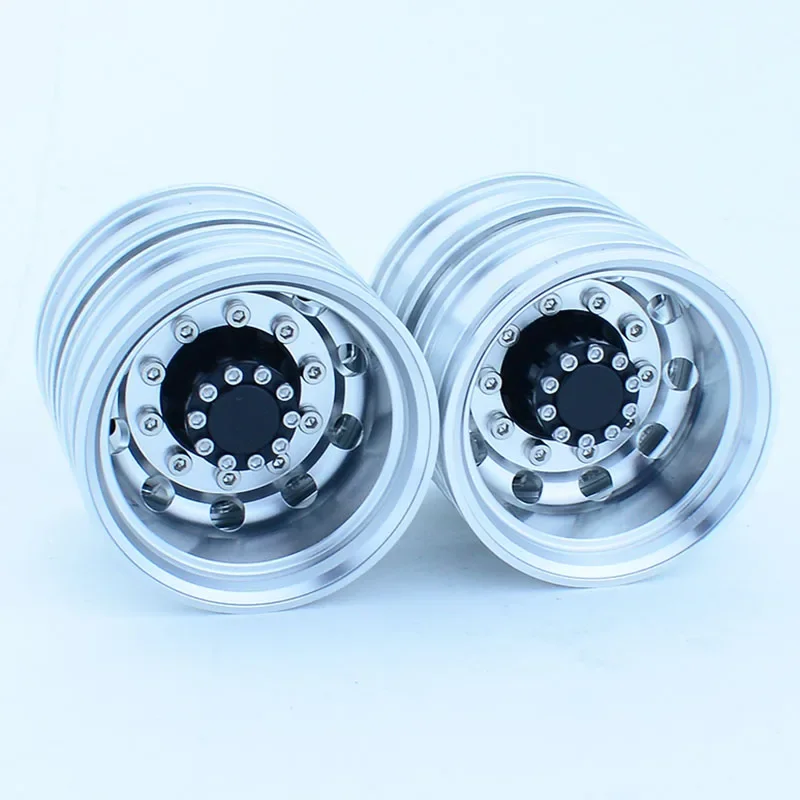 2pcs Aluminum Alloy Rear Wheel Hub Rim for 1/14 Tamiya RC Dump Truck SCANIA 770S R620 VOLVO BENZ Arocs MAN LESU Car Accessories